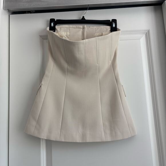 NWT Edit by Nine Cream Suit Strapless Tube Top XS Office Minimalist Corpcore - Picture 2 of 9